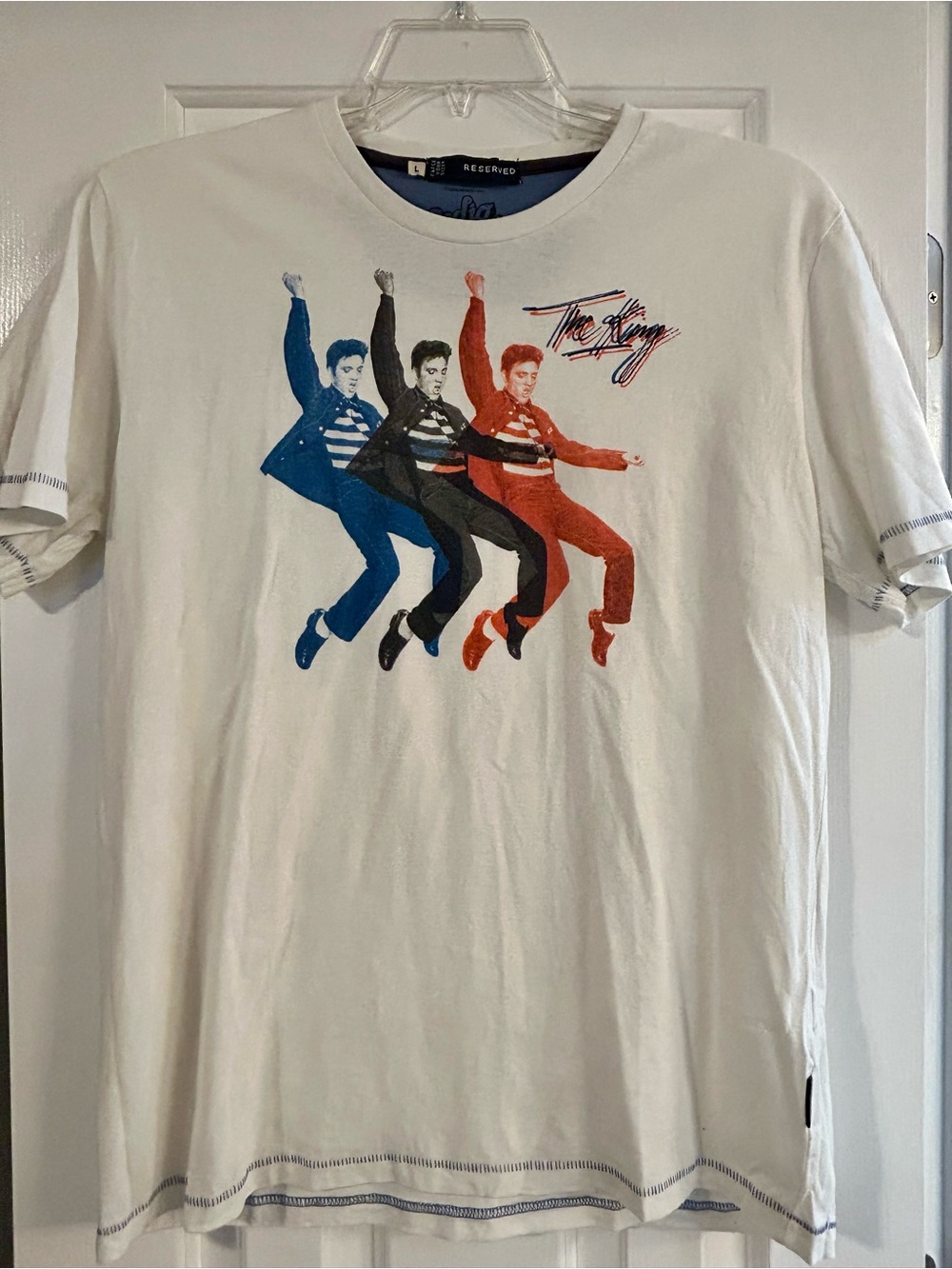 Radio Days Vintage White Graphic Men’s T-Shirt with Tricolor Print